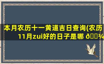 本月农历十一黄道吉日查询(农历11月zui
好的日子是哪 🌾 天)